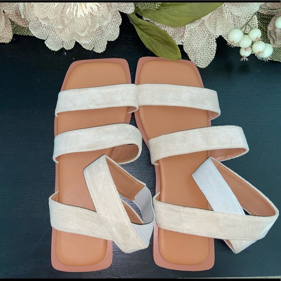 Beige Suede Sandals - Picture 4 of 8